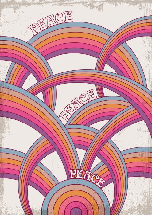 Poster Hippie-Friedenszeichen