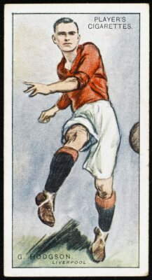 Poster Hodgson-Zeichnung eines Retro-Fußballspielers