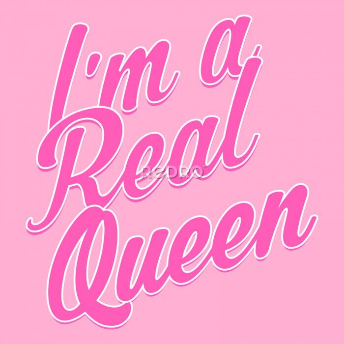 Poster I AM REAL QUEEN, SLOGAN PRINT VECTOR