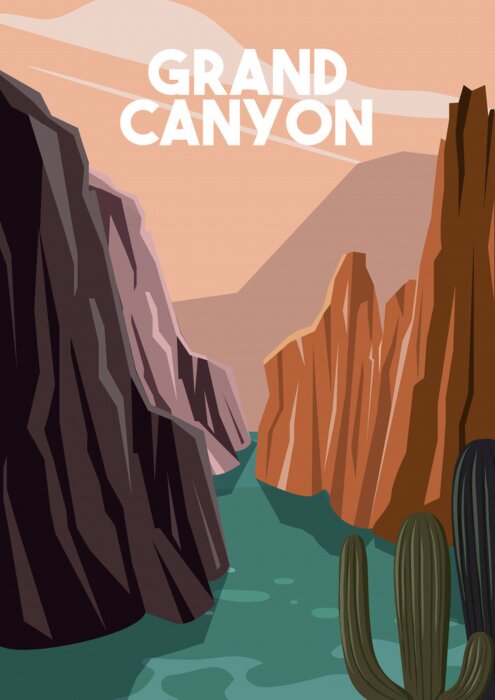 Poster Illustration des Grand Canyon
