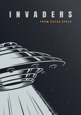 Poster Illustration eines Raumschiffs