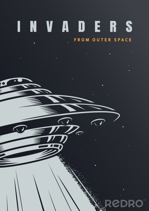 Poster Illustration eines Raumschiffs