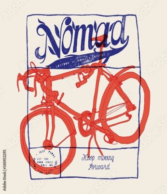Poster Illustration eines roten Fahrrads