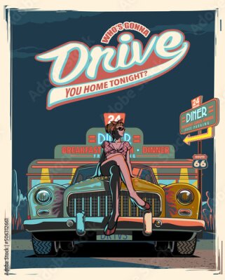 Poster Illustration im Rockabilly-Stil