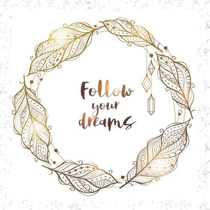 Poster Illustration mit Aufschrift Boho