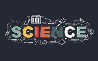 Poster Illustration mit Aufschrift Science