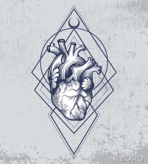 Poster Illustration mit dem menschlichen Herzen