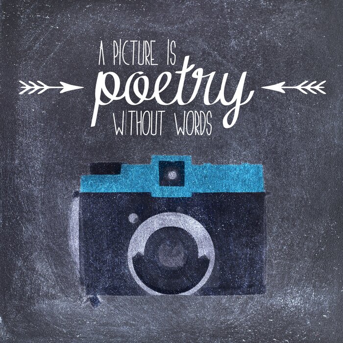 Poster Illustration mit einer Kamera und einem Satz