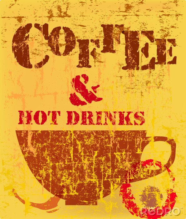 Poster Illustration mit einer Tasse Kaffee