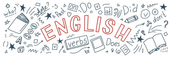 Poster Illustration mit englischen Wörtern