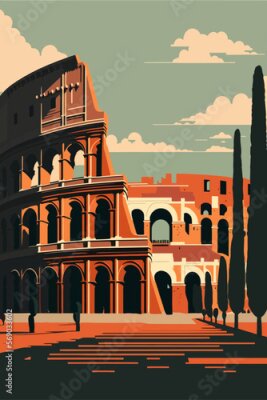 Poster Illustration römischer Architektur