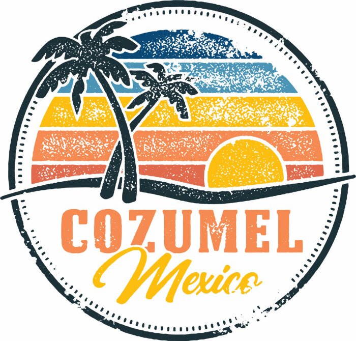 Poster Illustration Vintage mit Sonnenuntergang