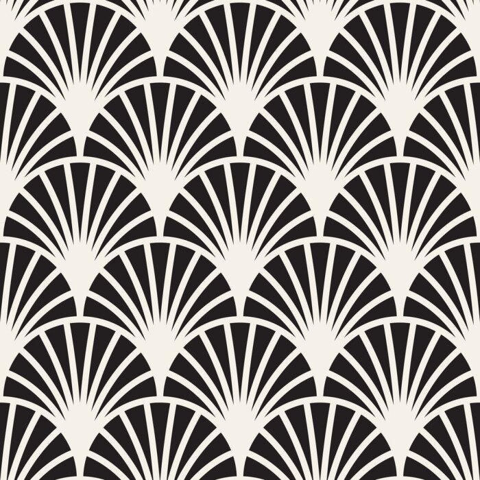 Poster Im Art-Déco-Stil schwarz-weiße Bögen