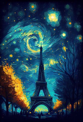 Poster Impressionistischer Eiffelturm