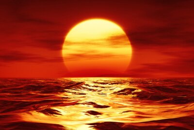 In roten Tönen Sonnenuntergang am Meer