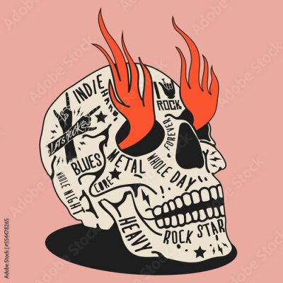 Poster India-Rock-Schädel