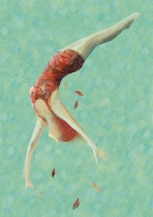 Poster Ins Wasser springen