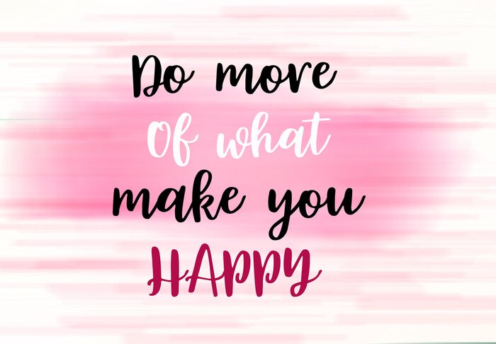 Poster Inschrift über Glück auf einem rosa Hintergrund