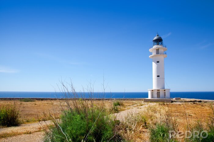 Poster Insel Formentera mit Leuchtturm