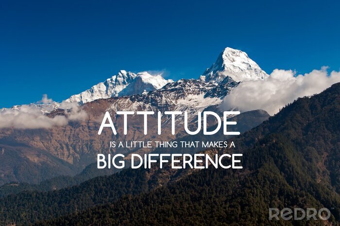 Poster Inspirational quotes - Attitude is a little thing that makes a big difference.