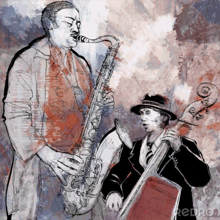 Poster Instrumentalmusik eines Jazz-Duos