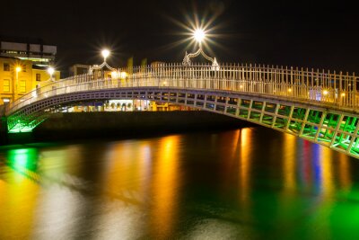 Poster Irische Brücke bei Nacht