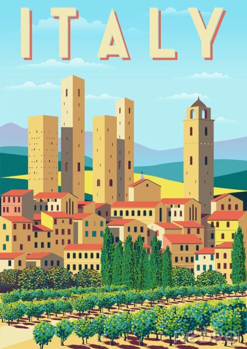 Poster Italienische Ansicht mit der Toskana