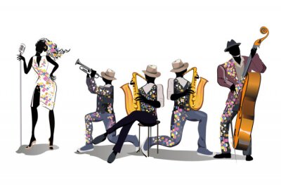 Jazzband in eleganten Kostümen