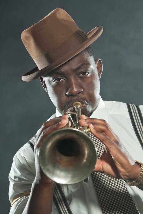 Poster Jazztrompeter mit Vintage-Flair