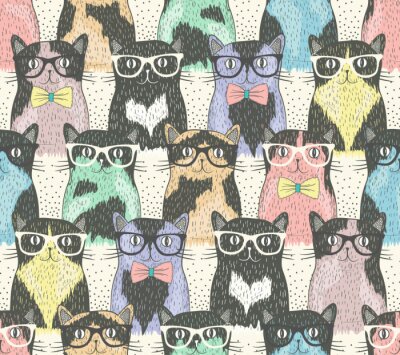Jugendliche Katzen mit Brillen