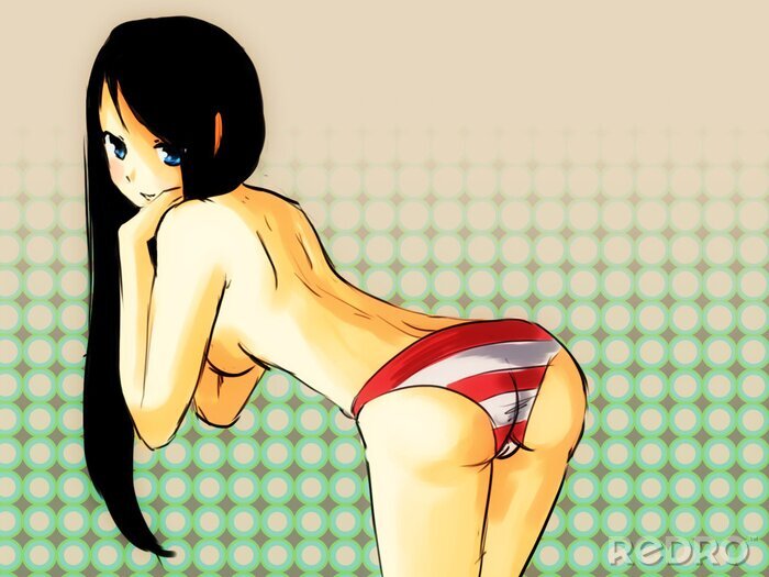 Poster Junge Frau in Unterwäsche Anime
