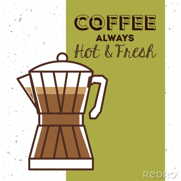 Poster Kaffee Grafik mit Espressokanne