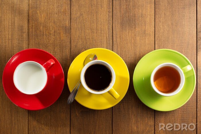Poster Kaffeetassen mehrfarbig