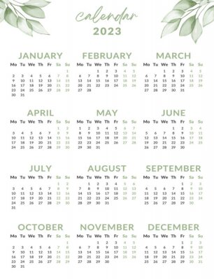 Poster Kalender 2023 grün der Natur
