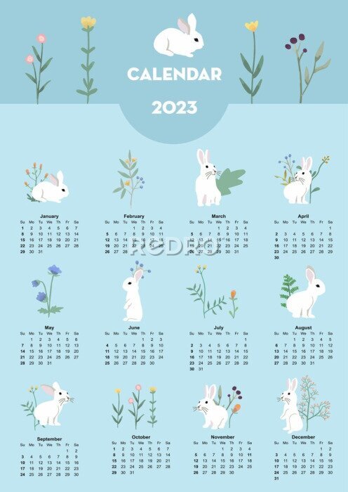 Poster Kalender 2023 Hasen