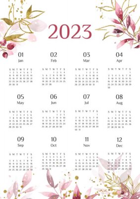 Kalender 2023 Pflanzenzweige