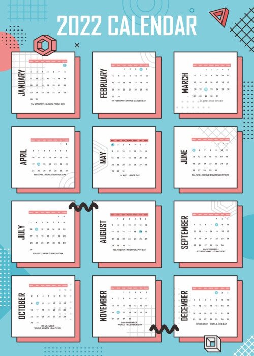 Poster Kalender im Mepmhis-Stil