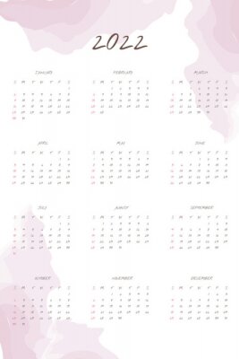 Poster Kalender in Pastellfarben