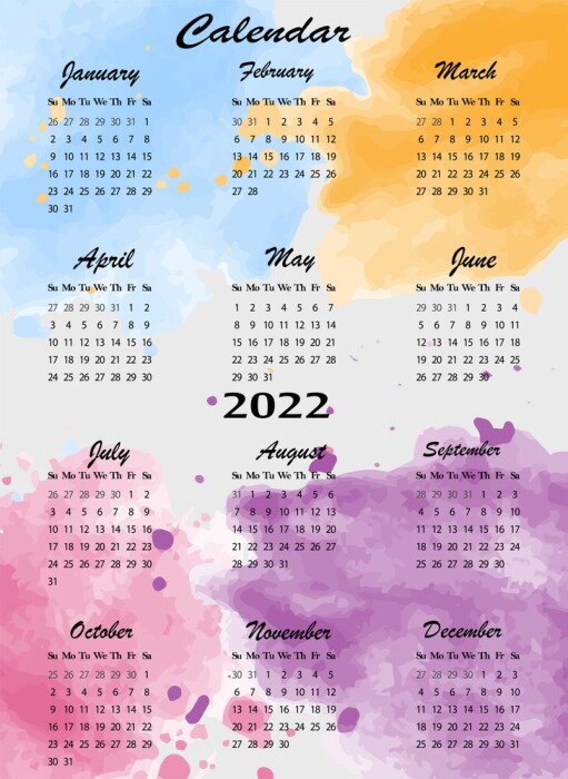 Poster Kalender mit Abstraktion