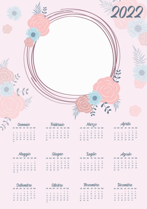 Poster Kalender mit Platz für Fotos