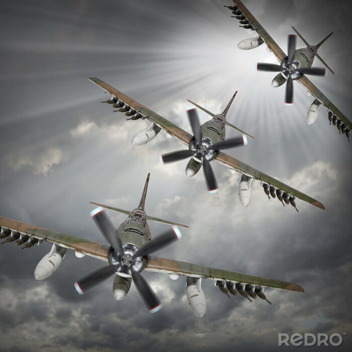 Poster Kampfflugzeuge am Himmel