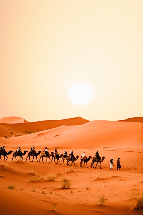 Poster Karawane in der Wüste Sahara