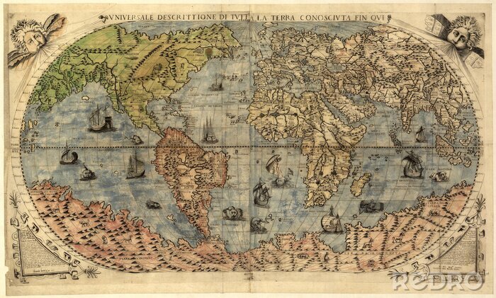 Poster Karte der alten Welt