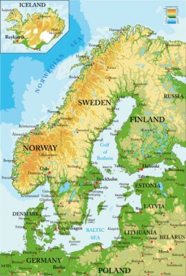Karte Rundreise durch Skandinavien