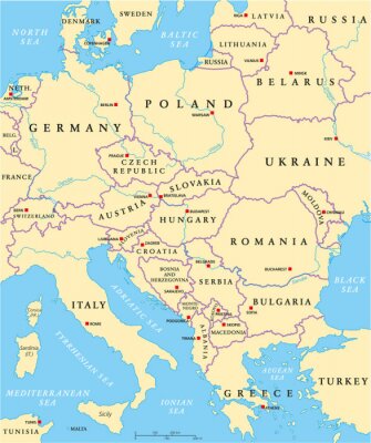 Karte von Mitteleuropa