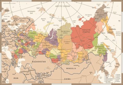 Karte von Russland nach Regionen