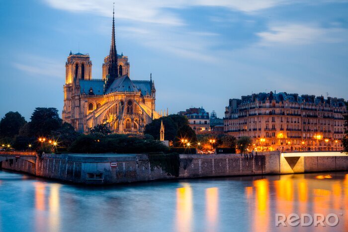 Poster Kathedrale in der Stadt Paris