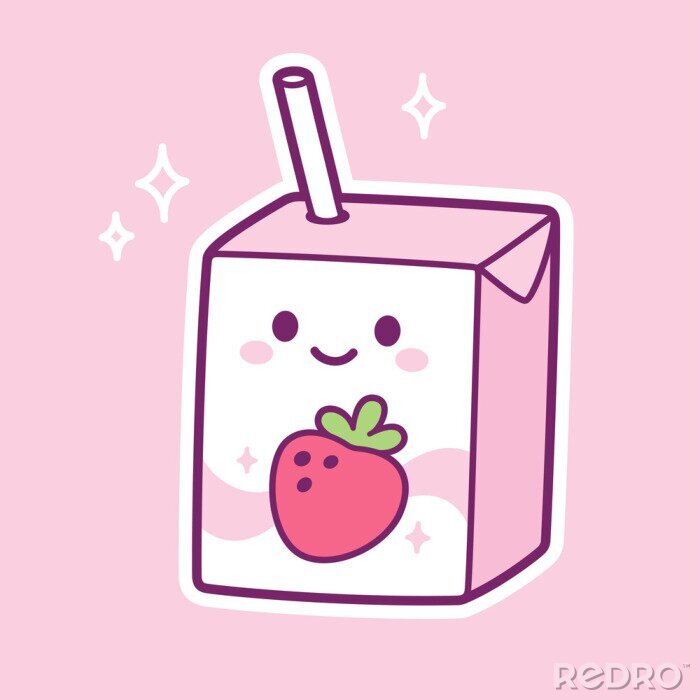 Poster Kawaii strawberry milk