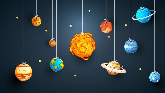 Poster Kindersolaranlage an Seilen aufgehängt