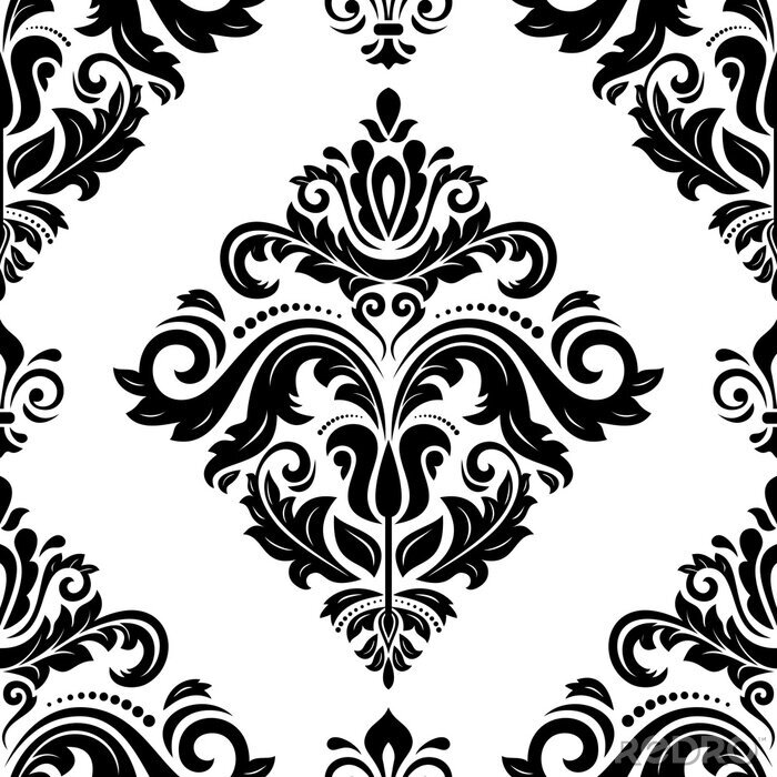 Poster Klassisches schwarz-weißes orientalisches Design